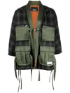 Mostly Heard Rarely Seen Cargo-pocket Kimono Shirt Jacket In Green