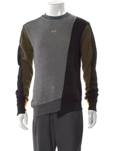 Pre-owned Mostly Heard Rarely Seen Colorblock Pattern Crew Neck Pullover In Gray
