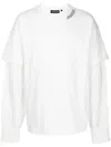 Mostly Heard Rarely Seen Crinkle Woven Long-sleeve T-shirt In White