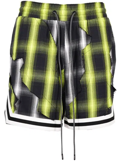 Mostly Heard Rarely Seen Cut-up Plaid Shorts In Black