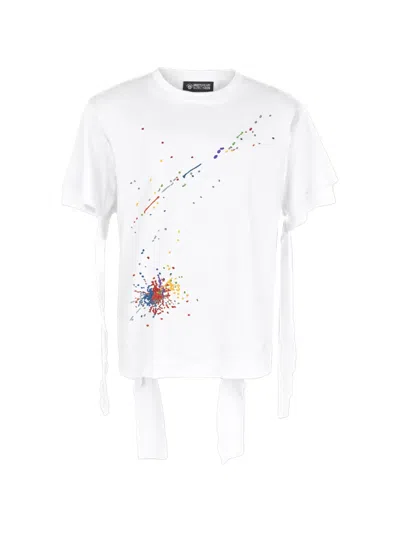 Mostly Heard Rarely Seen Deconstructed Paint-embroidered T-shirt In Multi