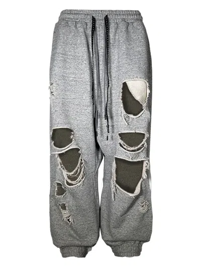 Mostly Heard Rarely Seen Distressed Track Pants In Gray