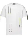 Mostly Heard Rarely Seen Drawstring-embellished Cotton T-shirt In 白色