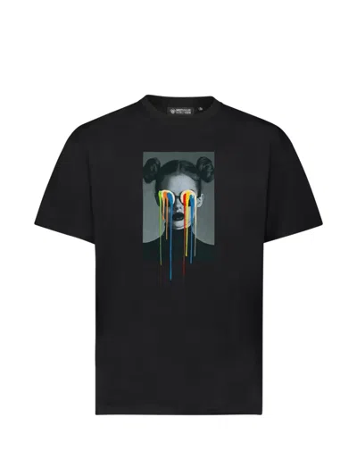 Mostly Heard Rarely Seen Embroidered Graphic-print T-shirt In Black
