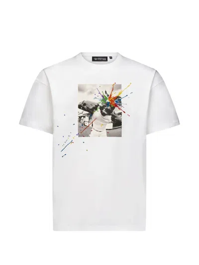 Mostly Heard Rarely Seen Embroidered Graphic-print T-shirt In White