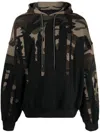 Mostly Heard Rarely Seen Extreme Drip Camouflage-pattern Cotton Hoodie In Black