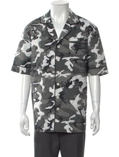 Pre-owned Mostly Heard Rarely Seen Floral Print Short Sleeve Shirt In Gray