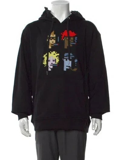 Pre-owned Mostly Heard Rarely Seen Graphic Print Crew Neck Hoodie W/ Tags In Black