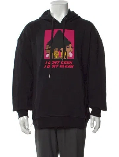 Pre-owned Mostly Heard Rarely Seen Graphic Print Crew Neck Hoodie W/ Tags In Black