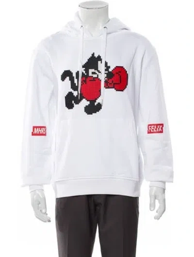 Pre-owned Mostly Heard Rarely Seen Graphic Print Crew Neck Hoodie W/ Tags In White