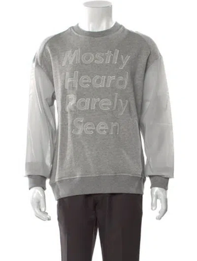 Pre-owned Mostly Heard Rarely Seen Graphic Print Crew Neck Pullover W/ Tags In Gray
