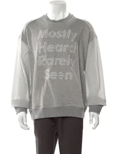 Pre-owned Mostly Heard Rarely Seen Graphic Print Crew Neck Pullover W/ Tags In Gray