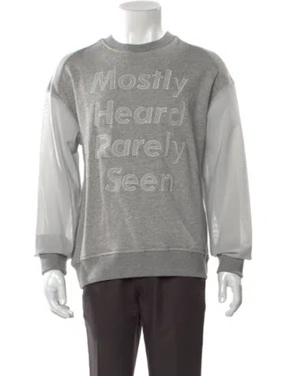 Pre-owned Mostly Heard Rarely Seen Graphic Print Crew Neck Pullover W/ Tags In Gray