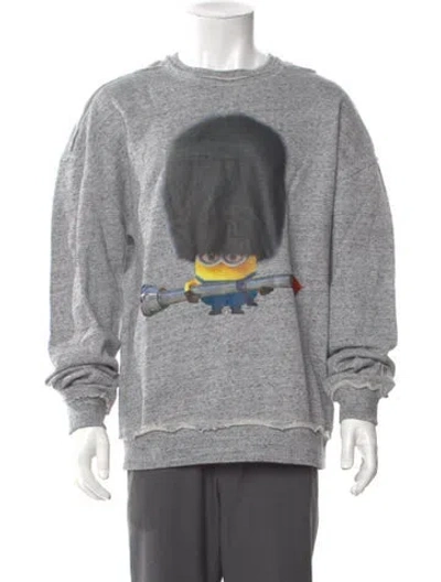Pre-owned Mostly Heard Rarely Seen Graphic Print Crew Neck Sweatshirt In Gray