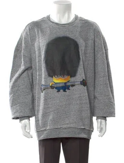 Pre-owned Mostly Heard Rarely Seen Graphic Print Crew Neck Sweatshirt W/ Tags In Gray