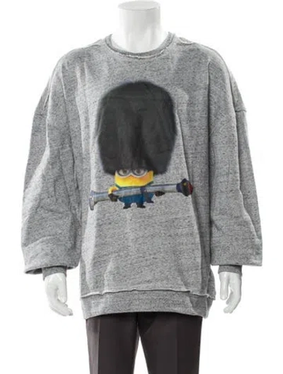 Pre-owned Mostly Heard Rarely Seen Graphic Print Crew Neck Sweatshirt W/ Tags In Gray