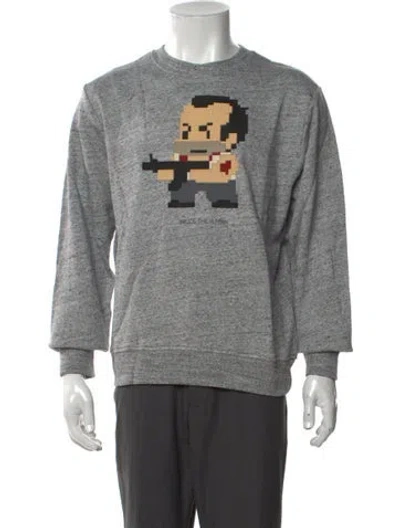 Pre-owned Mostly Heard Rarely Seen Graphic Print Crew Neck Sweatshirt W/ Tags In Grey