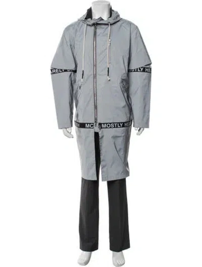 Pre-owned Mostly Heard Rarely Seen Graphic Print Jacket W/ Tags In Grey