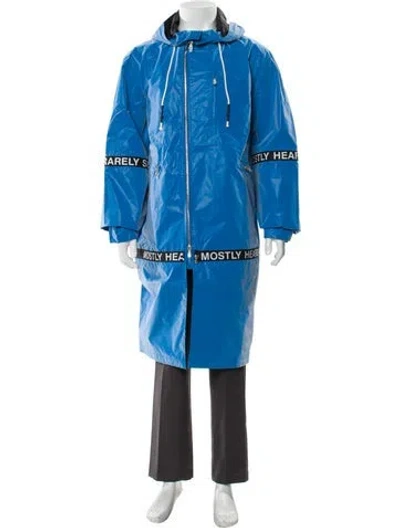 Pre-owned Mostly Heard Rarely Seen Graphic Print Parka In Blue