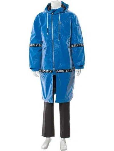 Pre-owned Mostly Heard Rarely Seen Graphic Print Parka In Blue