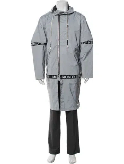 Pre-owned Mostly Heard Rarely Seen Graphic Print Parka W/ Tags In Grey