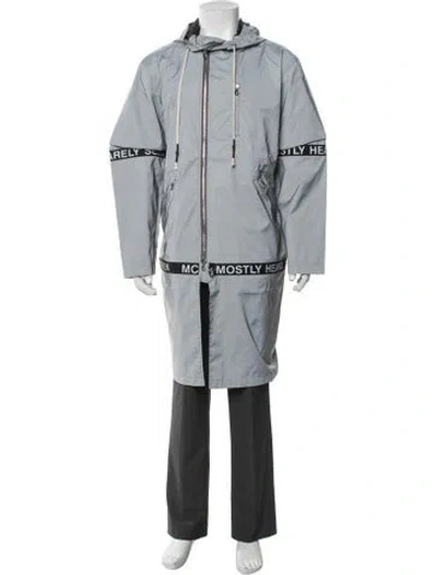 Pre-owned Mostly Heard Rarely Seen Graphic Print Parka W/ Tags In Grey