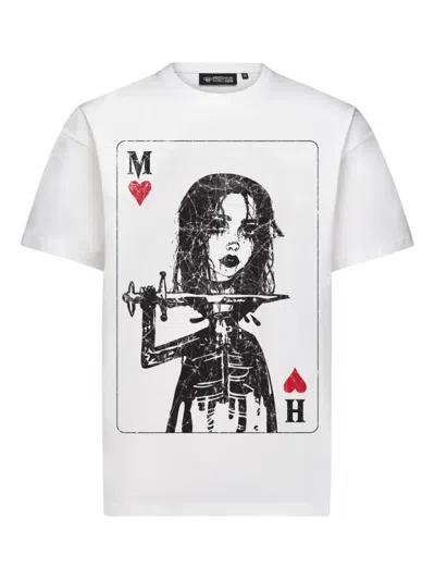 Mostly Heard Rarely Seen Heart Playing Card T-shirt In White