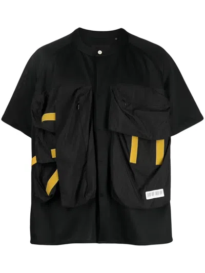 Mostly Heard Rarely Seen Logo-embroidered Collarless Shirt In Multicolour
