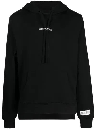 Mostly Heard Rarely Seen Logo-embroidered Cut-out Hoodie In Black