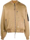 Mostly Heard Rarely Seen Ma-1 Paint-splattered Bomber Jacket In Brown