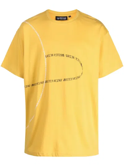 Mostly Heard Rarely Seen Orbit Slogan-print Cotton T-shirt In Yellow