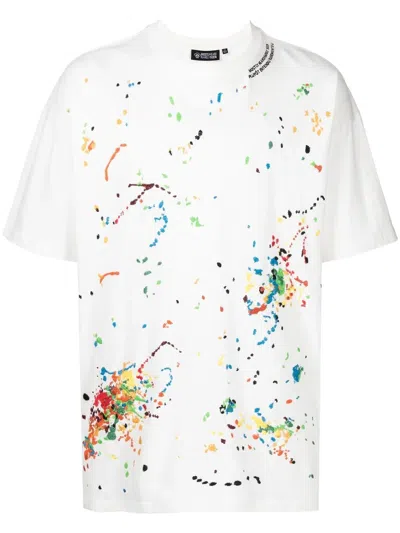 Mostly Heard Rarely Seen Paint-embroidered Cotton T-shirt In White