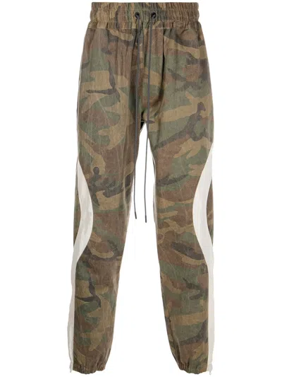 Mostly Heard Rarely Seen Panelled Camouflage Tapered Joggers In Brown