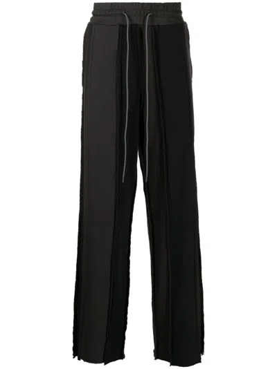 Mostly Heard Rarely Seen Panelled Cotton Track Pants In Black