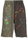 Mostly Heard Rarely Seen Panelled Paint-embroidered Shorts In Green