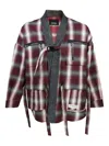 Mostly Heard Rarely Seen Plaid Buckle Shirt Jacket In Red