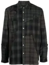 Mostly Heard Rarely Seen Plaid-check Patchwork Shirt In Brown