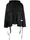 Mostly Heard Rarely Seen Quilted Cargo-pocket Hooded Jacket In Blue