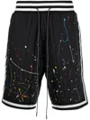 Mostly Heard Rarely Seen Quilted Paint-splatter Shorts In Black