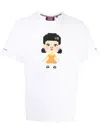 Mostly Heard Rarely Seen ‘red Light Green Light Doll' Pixelated Graphic Crewneck T-shirt In White