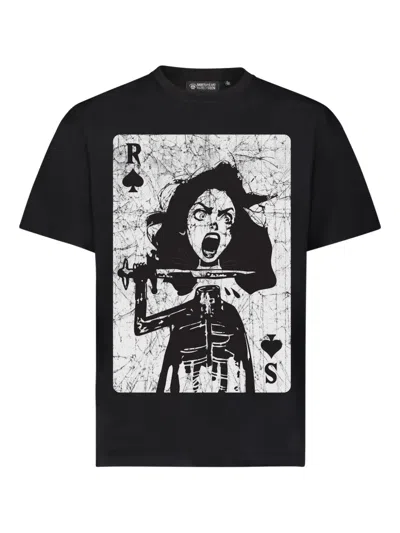 Mostly Heard Rarely Seen Spade Playing Card Printed T-shirt In Black