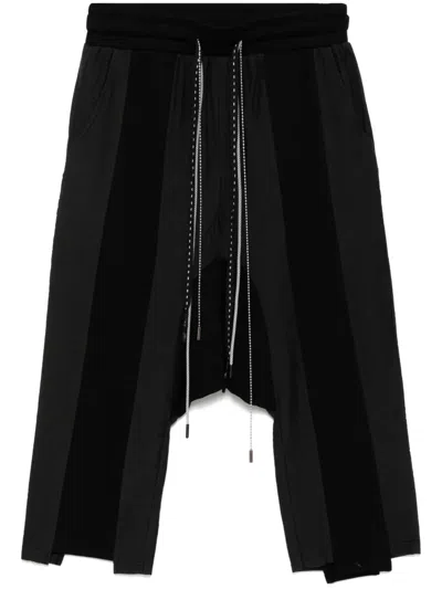 Mostly Heard Rarely Seen Spliced Drop-crotch Trousers In Black