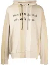 Mostly Heard Rarely Seen Spliced Text Long-sleeve Hoodie In Neutrals