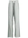 Mostly Heard Rarely Seen Striped Cotton Track Pants In Grey