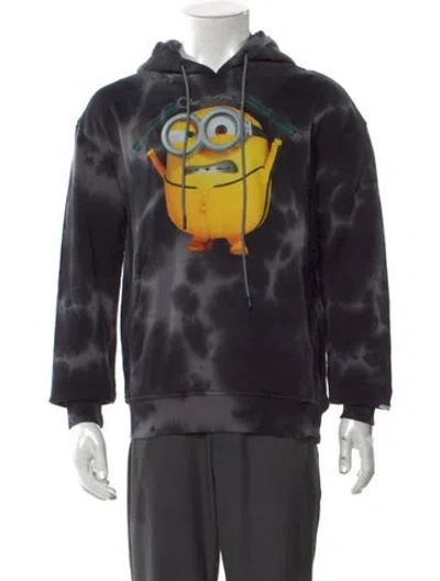 Pre-owned Mostly Heard Rarely Seen Tie-dye Print Crew Neck Hoodie In Black