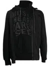 Mostly Heard Rarely Seen Track Asymmetric Panelled Hoodie In Black