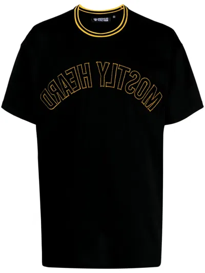 Mostly Heard Rarely Seen Varsity T-shirt Mit Logo-stickerei In Schwarz