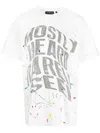 Mostly Heard Rarely Seen Warped-text Paint T-shirt In White