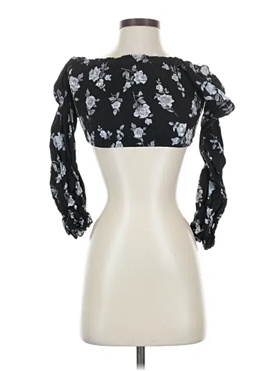 Pre-owned Motel 3/4 Sleeve Blouse In Black