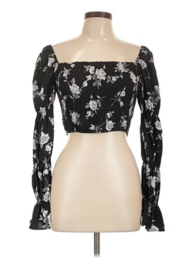 Pre-owned Motel 3/4 Sleeve Blouse In Black